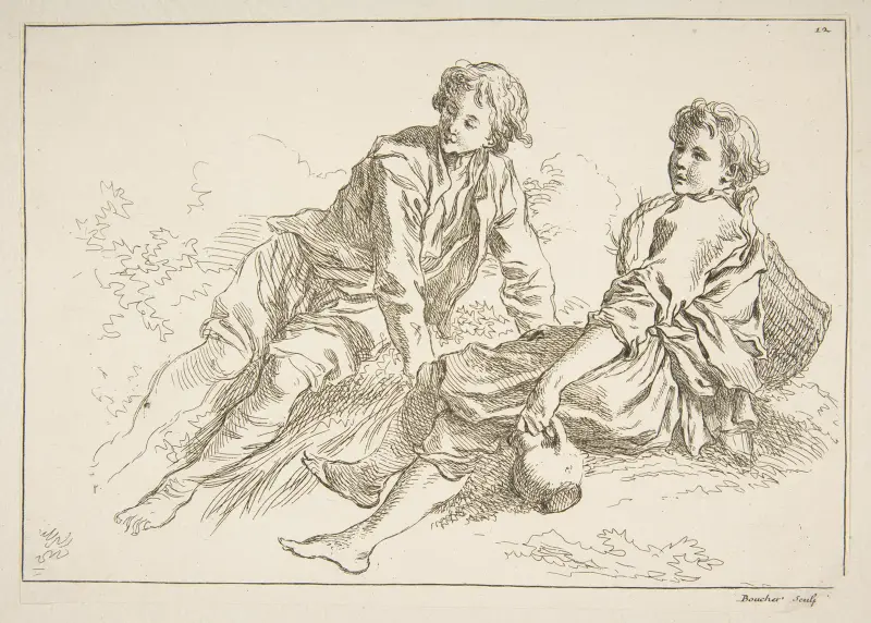 Studiebok efter Blomarts originalteckningar Pl.11 av François Boucher