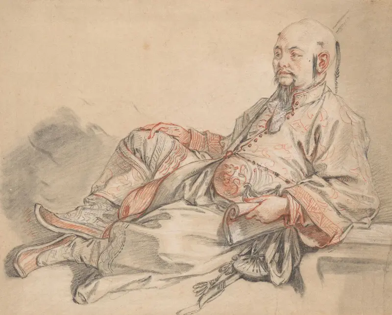 Liggande man i kinesisk dräkt av François Boucher