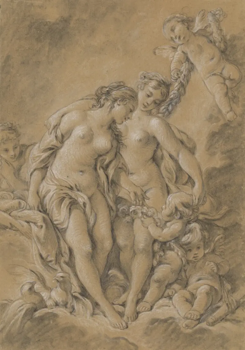 Nymfer och amoriner av François Boucher