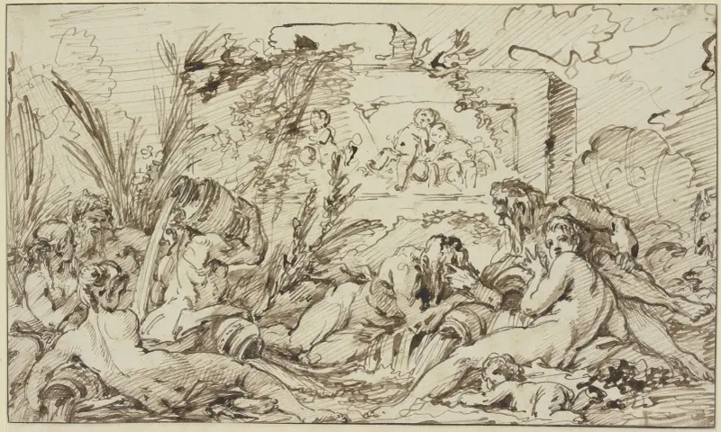Nymfer och flodgudar av François Boucher