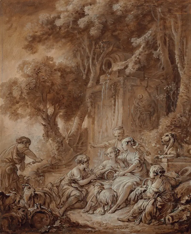 Pastorale au flûteur av François Boucher