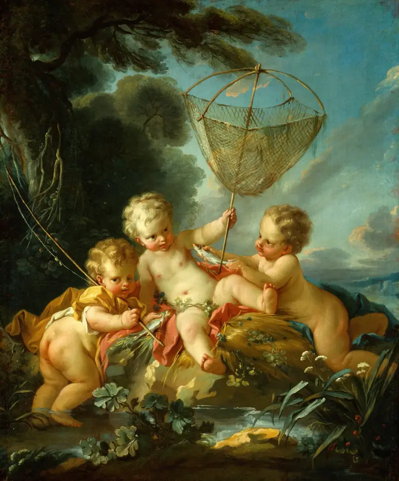 Putti som fiskare av François Boucher