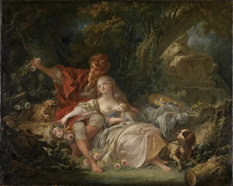 Herde och herdinna av François Boucher