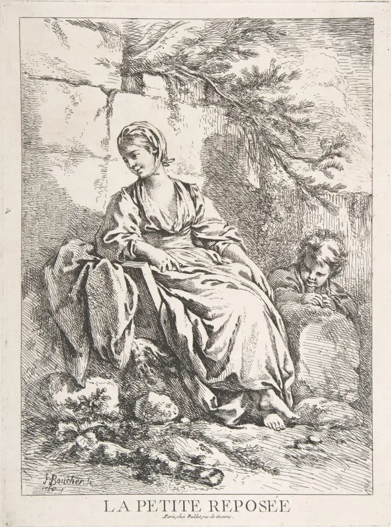 Den unga flickan som vilar av François Boucher