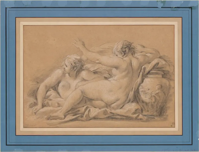 Två vattennymfer av François Boucher