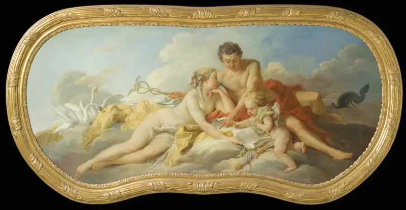 Venus och Merkurius undervisar Amor av François Boucher
