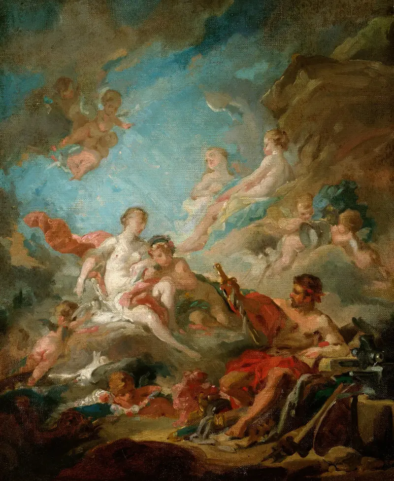 Venus i Vulkanus verkstad av François Boucher