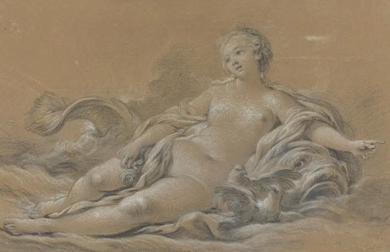 Venus vilande på en delfin av François Boucher