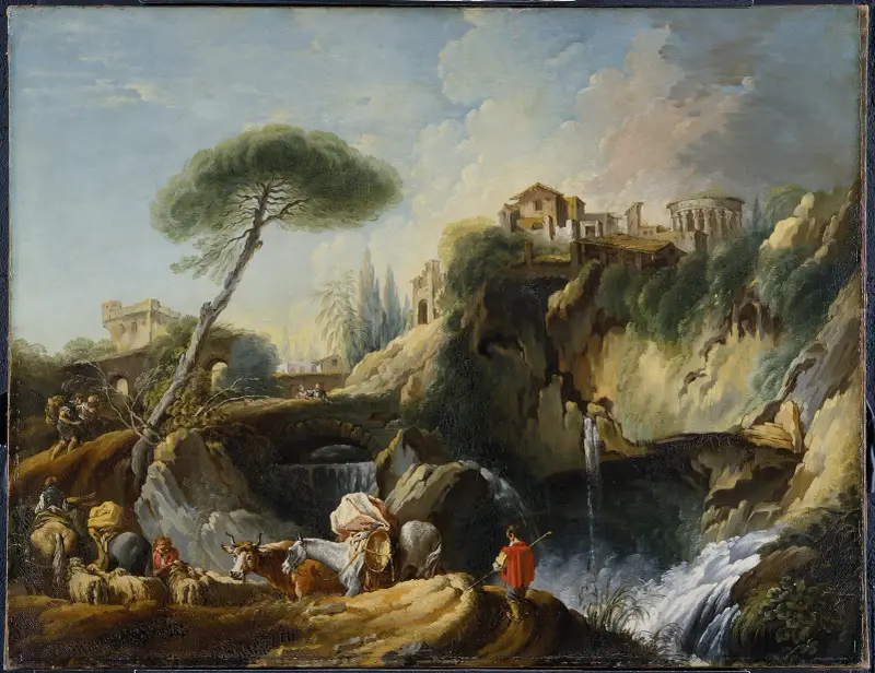 Widok na Tivoli ze świątynią Westy, François Boucher