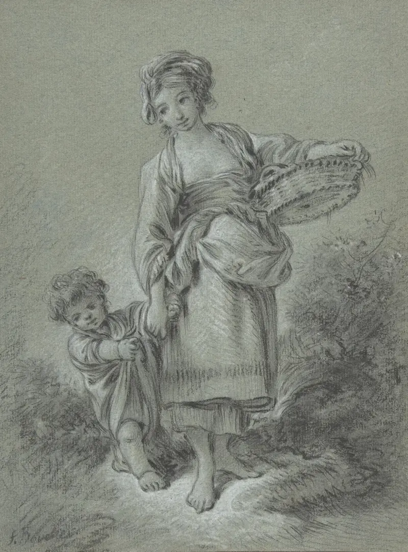 Kvinna och pojke av François Boucher