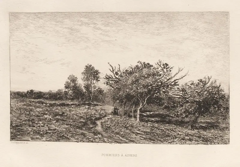 Äppelträd i Auvers av Charles François Daubigny