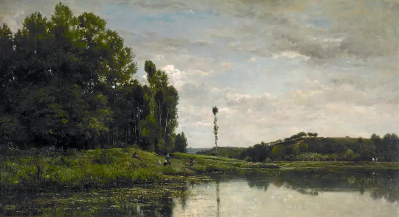 Oise-flodens stränder vid Auvers av Charles François Daubigny