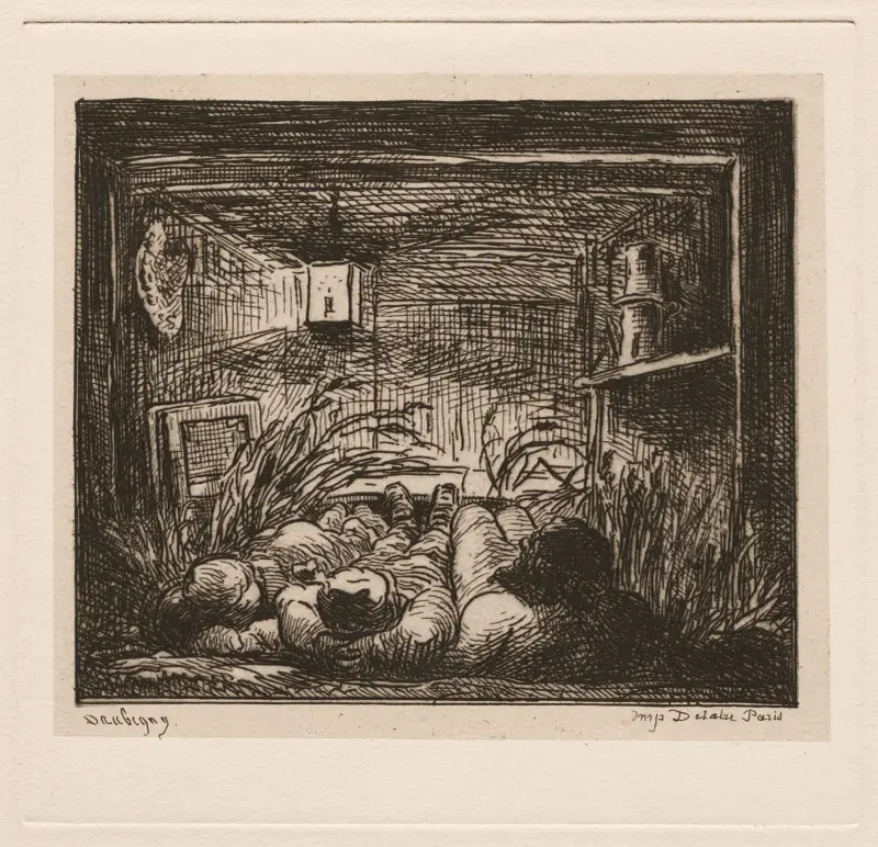 Übernachten an Bord der „Botin“ (Nacht auf dem Boot) von Charles François Daubigny