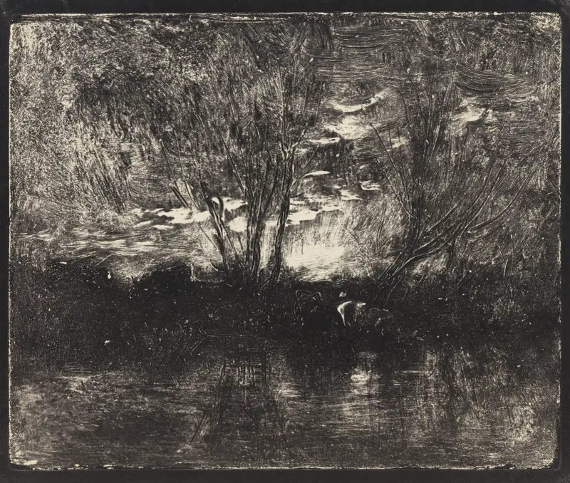 Kor vid ett vattenställe av Charles François Daubigny