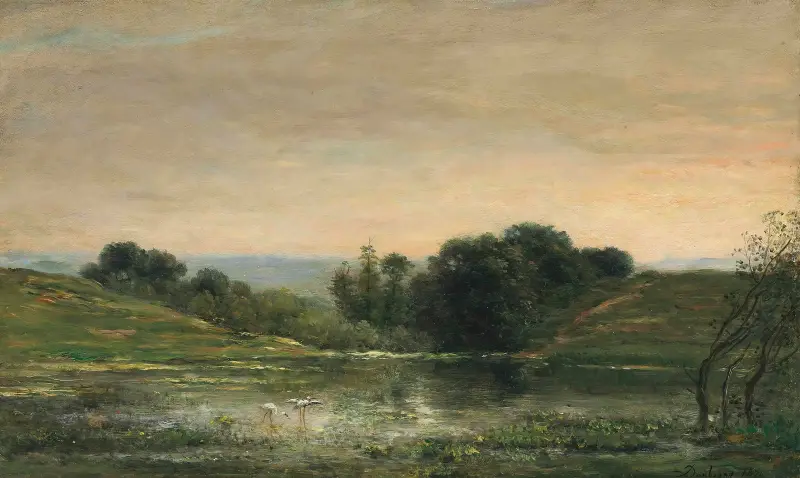 Dammen vid Gillieu, Dauphiné; Ensamhet av Charles François Daubigny
