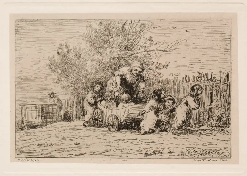 Heritage of the Cart (The Children with the Cart) av Charles François Daubigny
