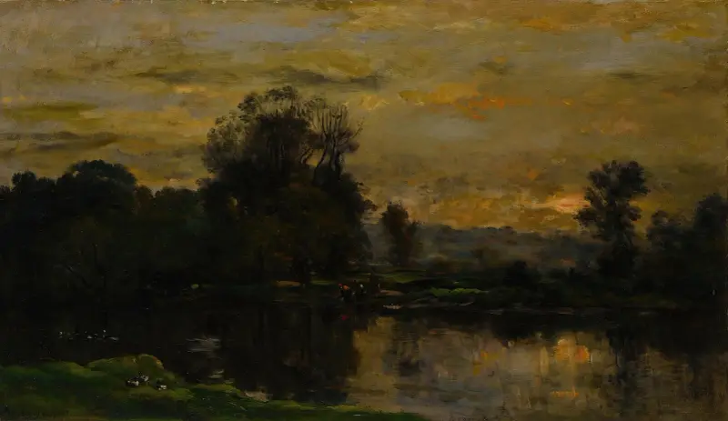 Landskap med ankor av Charles François Daubigny