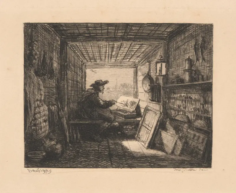 Båtstudion av Charles François Daubigny
