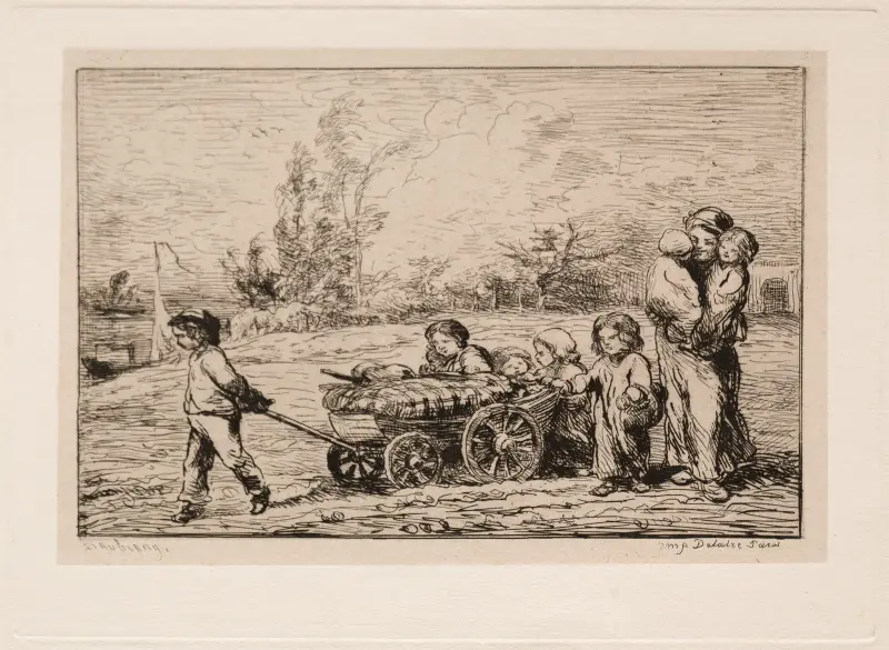 Moving into ‘Le Botin’ (The Ship’s Furnishings) or Moving to the Boat av Charles François Daubigny