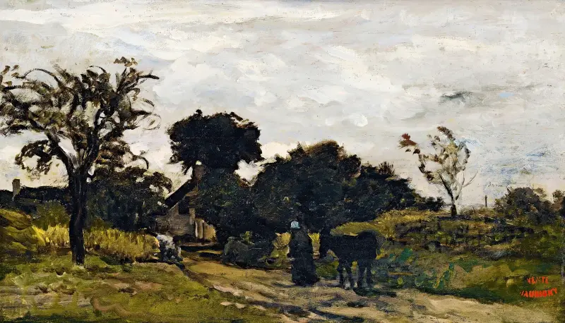Bondkvinna på en stig av Charles François Daubigny