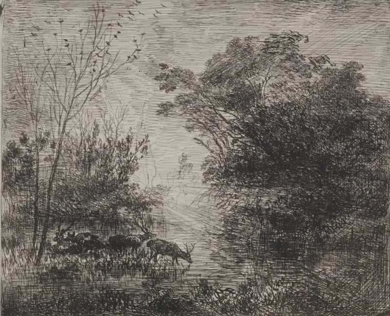 Hirsche von Charles François Daubigny