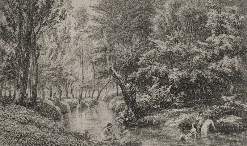 Die Badenden von Charles François Daubigny