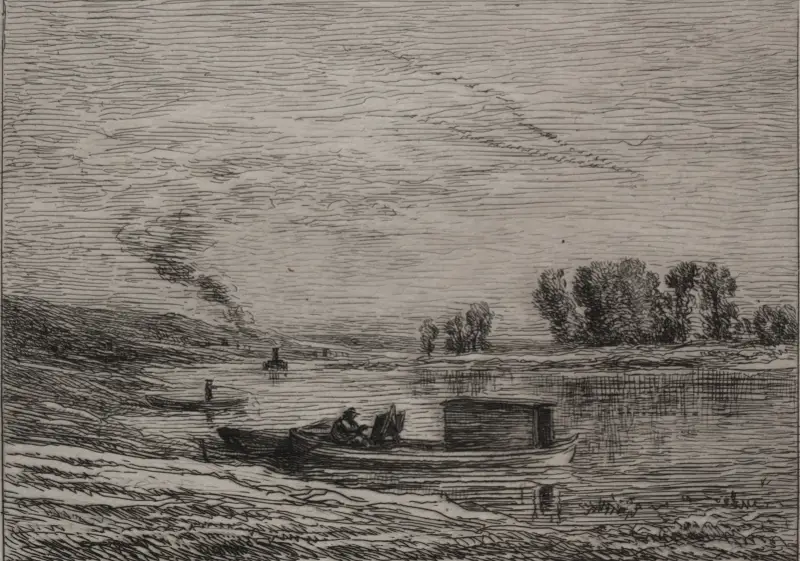 Båten i Conflans av Charles François Daubigny