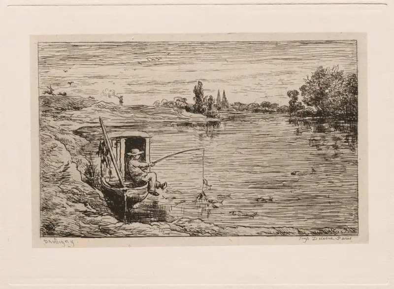 The Cabin Boy Fishing (Line Fishing) av Charles François Daubigny