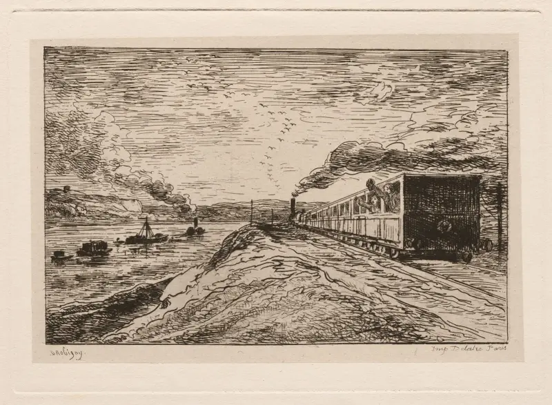 Die Abfahrt (Die Rückkehr) von Charles François Daubigny