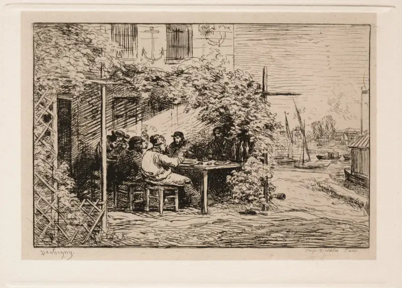 The Lunch before Going Aboard at Asnières av Charles François Daubigny