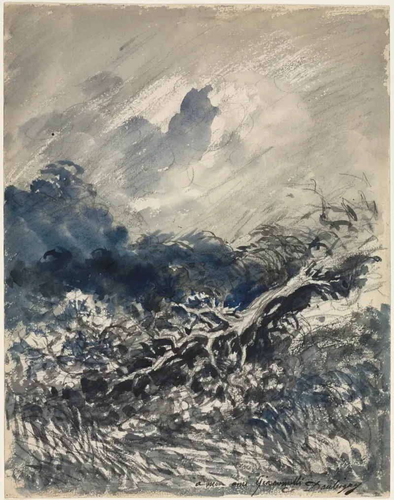Eken och vassen av Charles François Daubigny