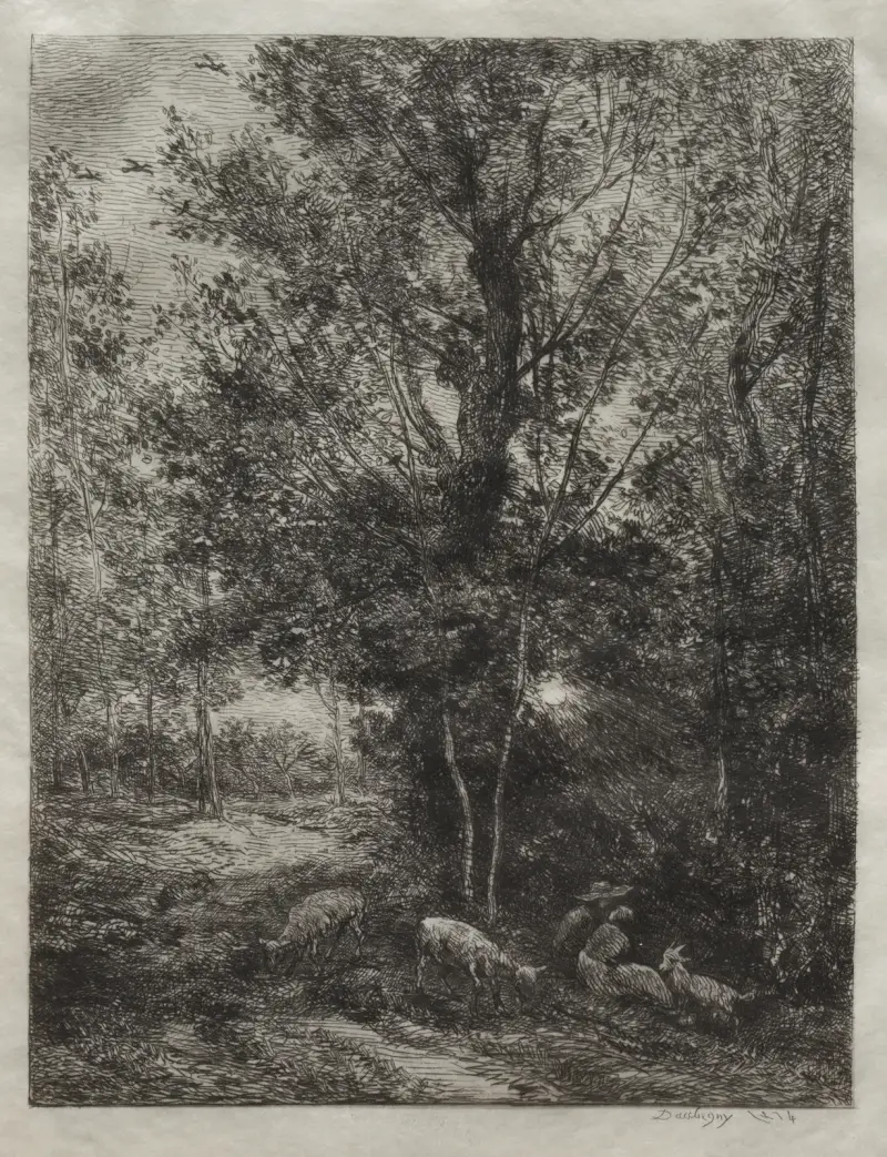 Herden och herdinna av Charles François Daubigny
