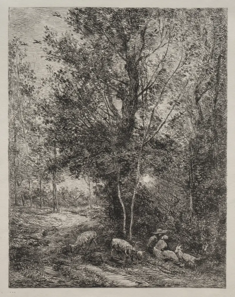 Herden och herdinnan av Charles François Daubigny