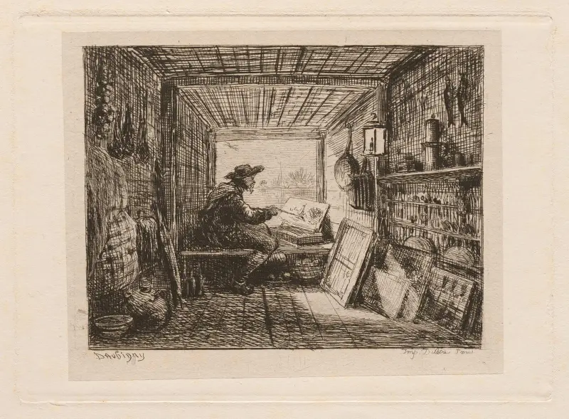 Das Atelier auf dem Boot von Charles François Daubigny