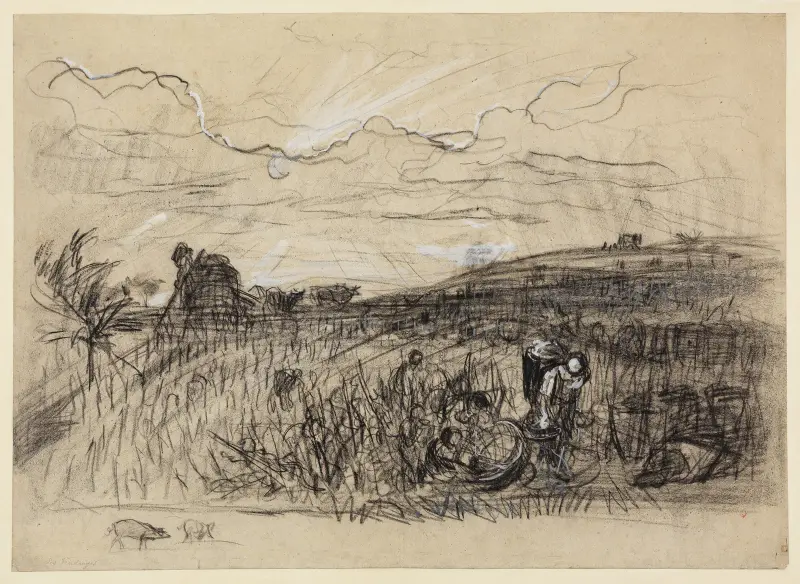 Vinskörd i Bourgogne av Charles François Daubigny