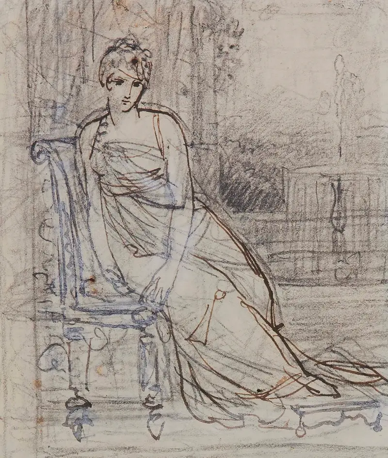 Étude pour un portrait de Juliette Récamier av François Gérard