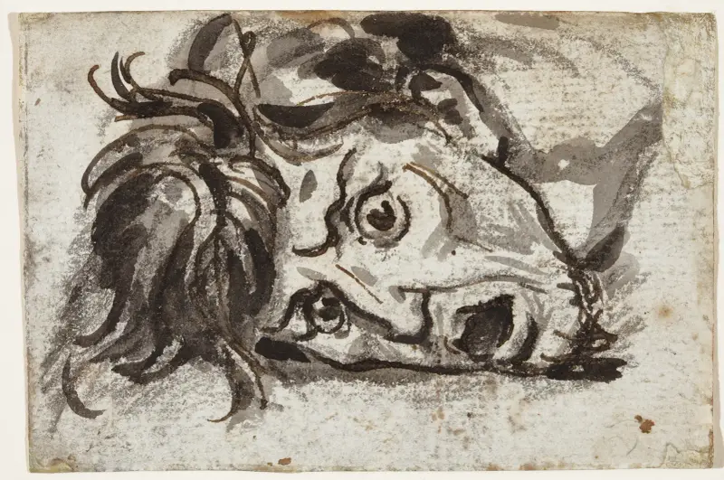 Head of man, open-mouthed and wide-eyed av François Gérard