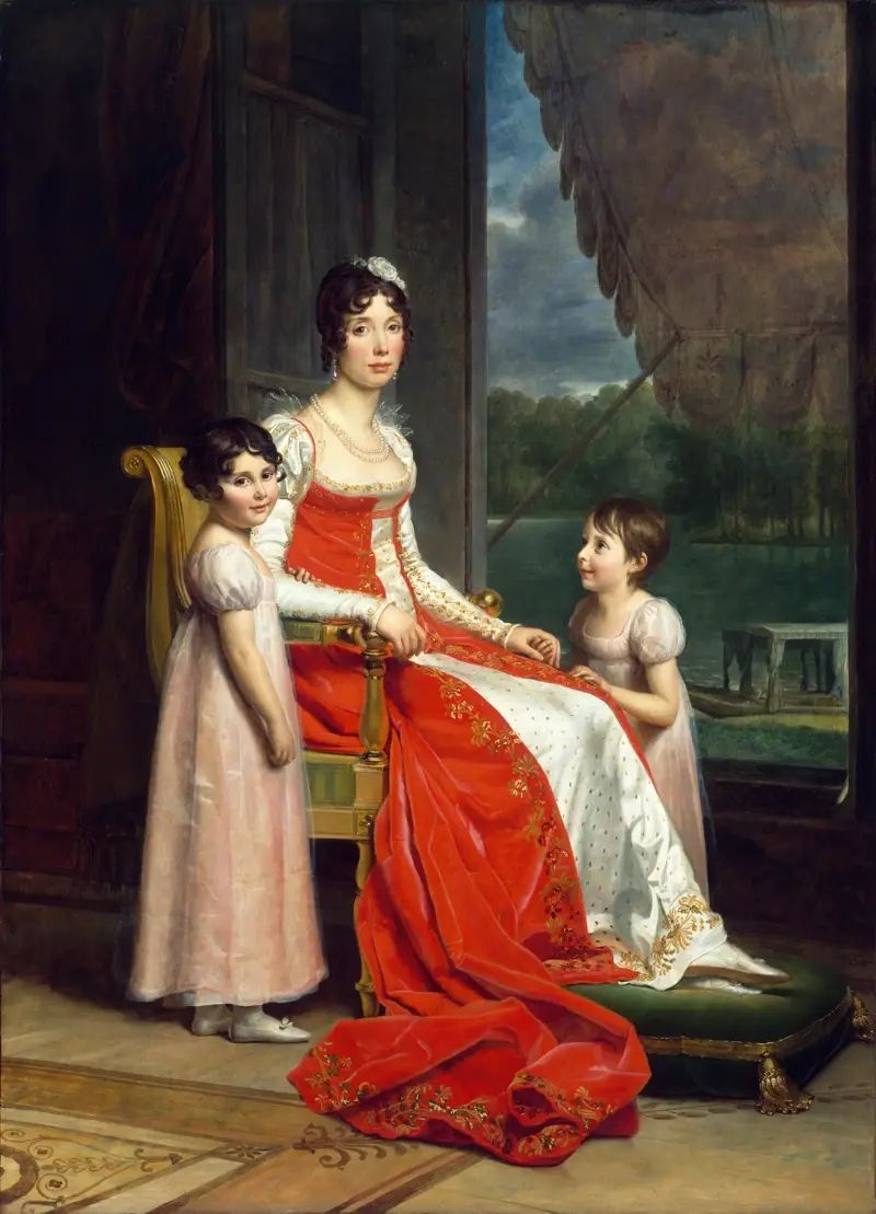 Julie Bonaparte als Königin von Spanien mit ihren Töchtern Zénaïde und Charlotte von François Gérard