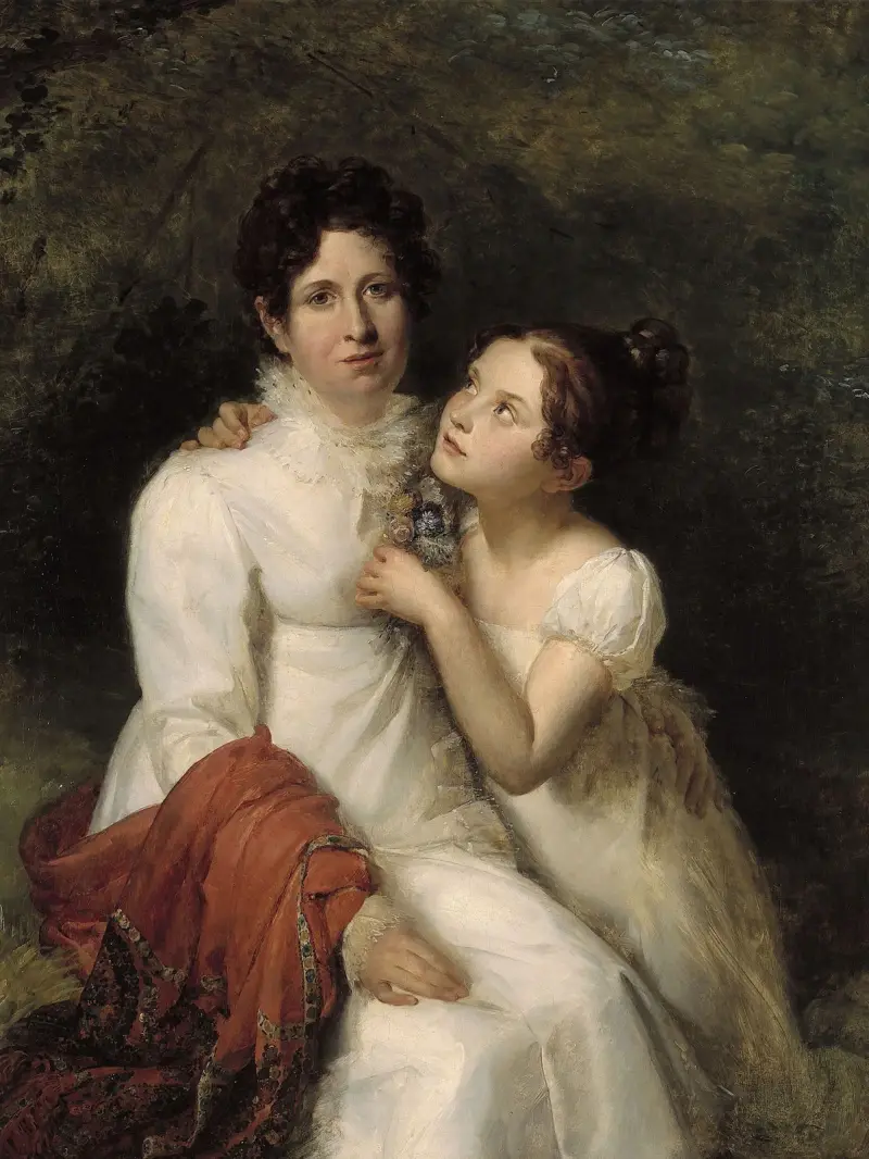Porträtt av Madame Bauquin Du Boulay och hennes systerdotter Mademoiselle Bauquin de La Souche av François Gérard