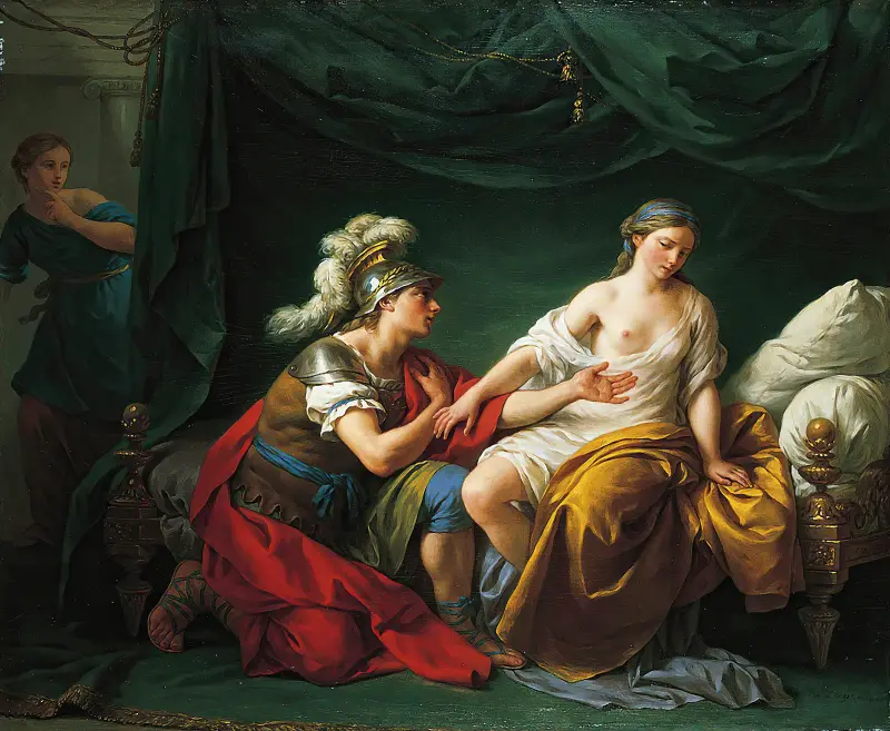 Alkibiades auf Knien vor seiner Geliebten von Louis-Jean-François Lagrenée