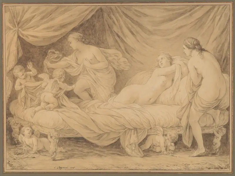 Gracerna retade av amoriner av Louis-Jean-François Lagrenée