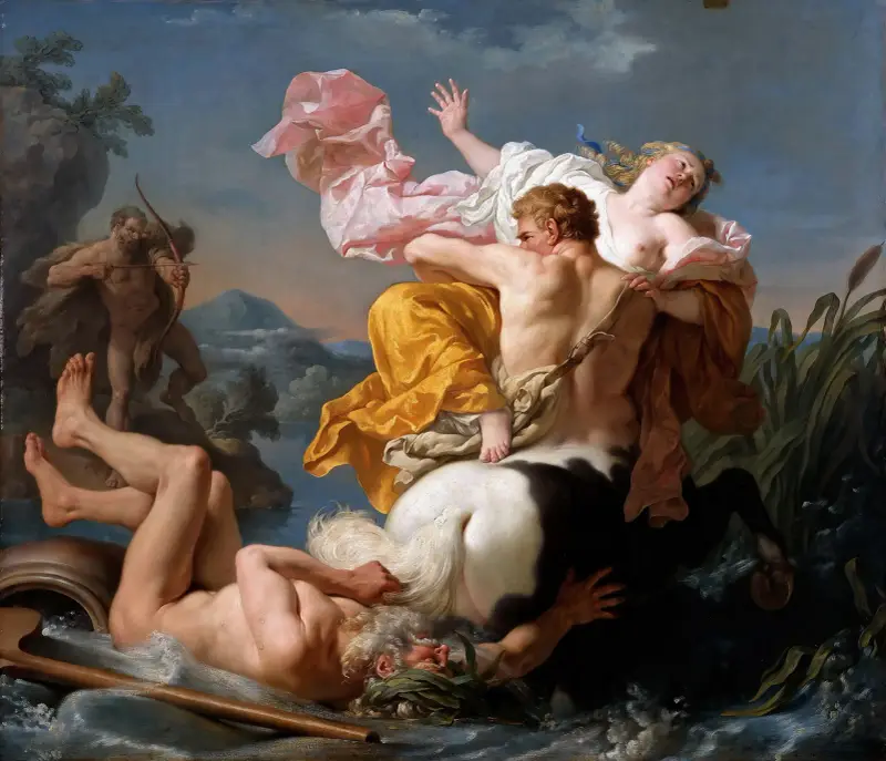 Kentauren Nessos bortför Deianeira av Louis-Jean-François Lagrenée