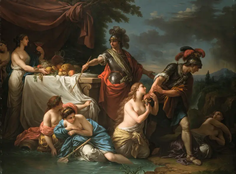 Ubalde och den danske riddaren av Louis-Jean-François Lagrenée