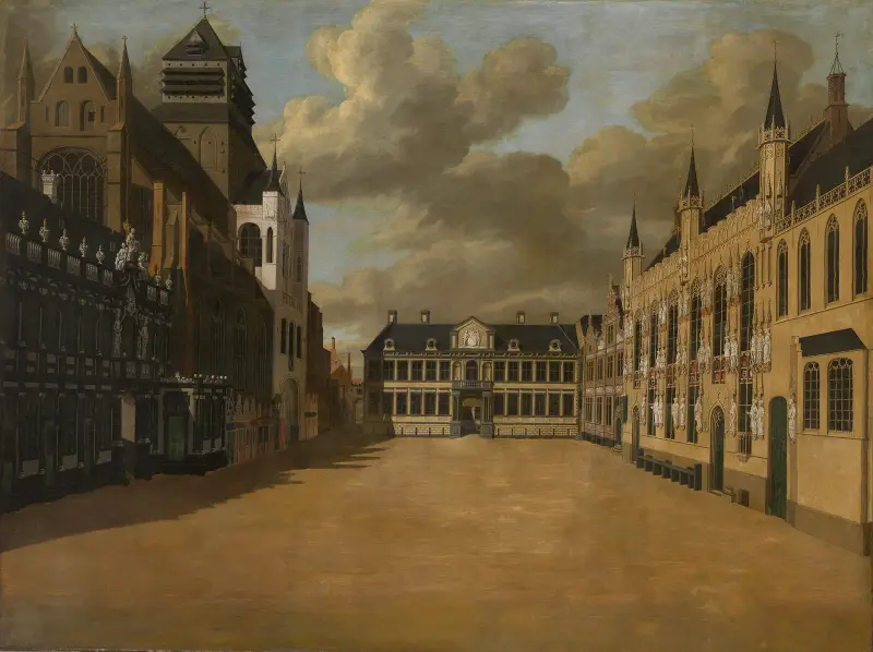 Der Burg in Brügge von Pierre Francois Ledoulx