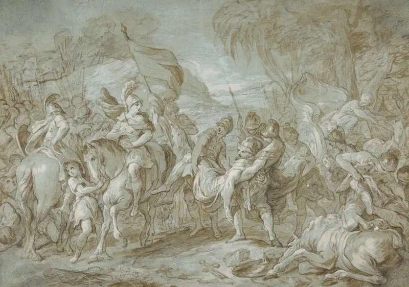Alexander and Porus early av François Lemoyne