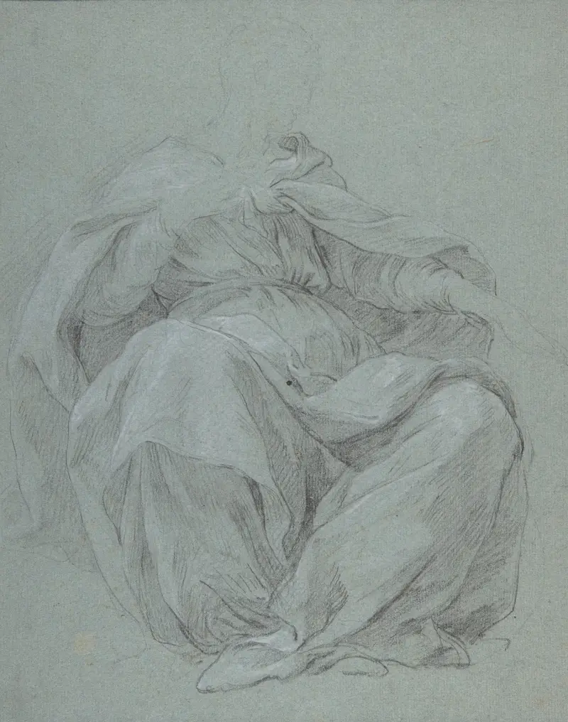 Sedící zahalená postava, François Lemoyne
