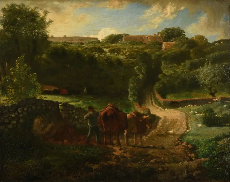 Hameau Cousin à Gréville av Jean-François Millet