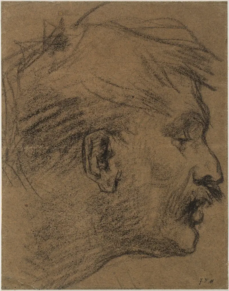 Head of a Man in Profile av Jean-François Millet