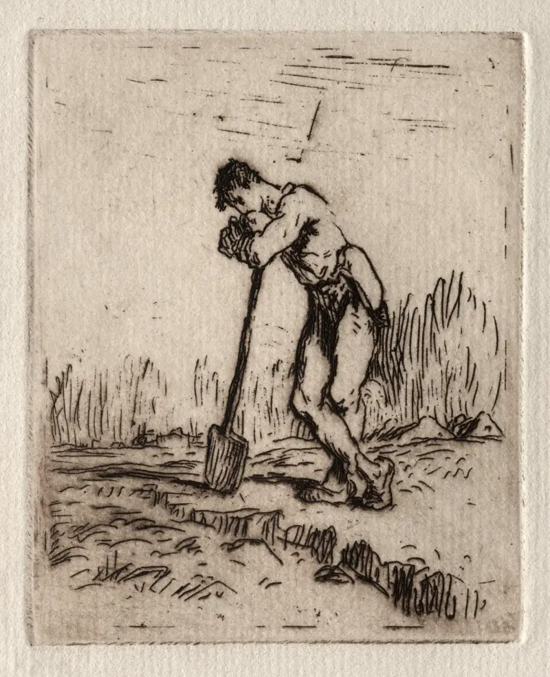 Man Leaning on a Spade av Jean-François Millet