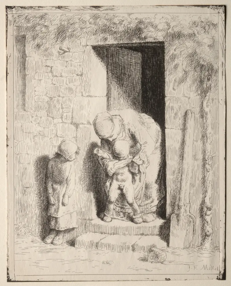 Mateřská péče, 1860 – č. 1, Jean-François Millet